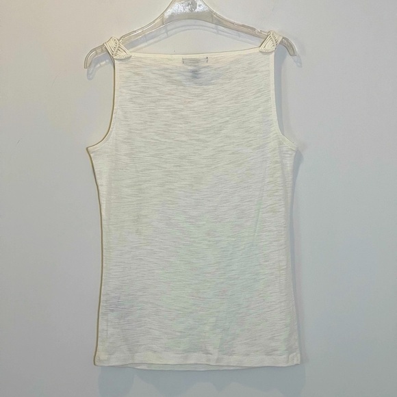 Ralph Lauren Jeans Co. Size Small Sleeveless Top Cotton Ivory - Picture 2 of 6